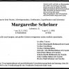 Scheiner Margarethe 1912-1993 Todesanzeige